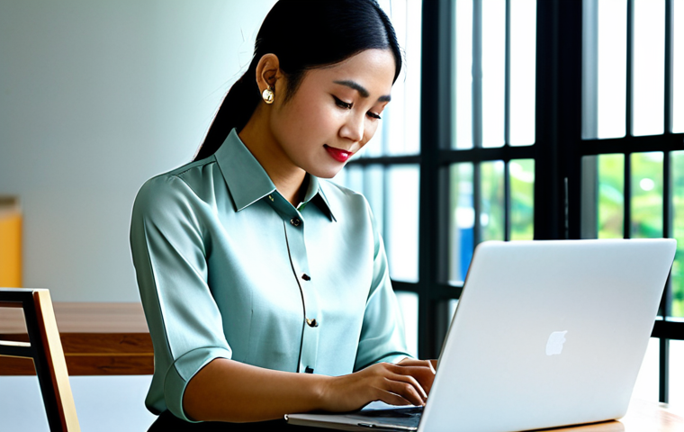 **

"A professional Thai businesswoman in a modest silk blouse and traditional skirt (ผ้าซิ่น), working on a laptop in a modern, sunlit co-working space in Bangkok. The background includes subtle Thai design elements. Fully clothed, appropriate attire, safe for work, perfect anatomy, natural proportions, professional, family-friendly, high quality."

**