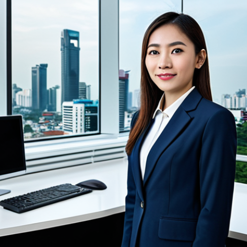 Home 18 광고홍보사 자격증 종류와 필요성 - **Prompt:** "A confident marketing professional in a modern Bangkok office, fully clothed in a styli...