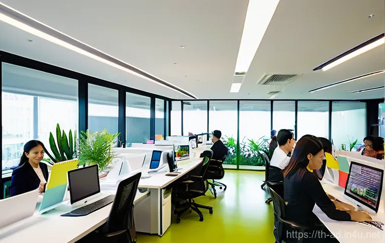 광고홍보사 기업별 연봉 비교 - **Prompt 1: Bustling Modern Thai Advertising Agency Life**
    "A vibrant, wide-angle shot inside a ...