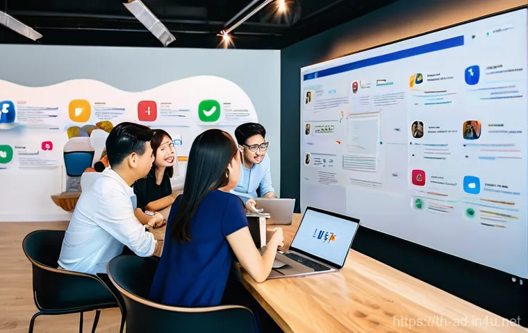 광고홍보사와 효과적인 광고 배포 전략 - **Prompt:** A dynamic, brightly lit, modern co-working space in Bangkok, Thailand. A diverse group o...