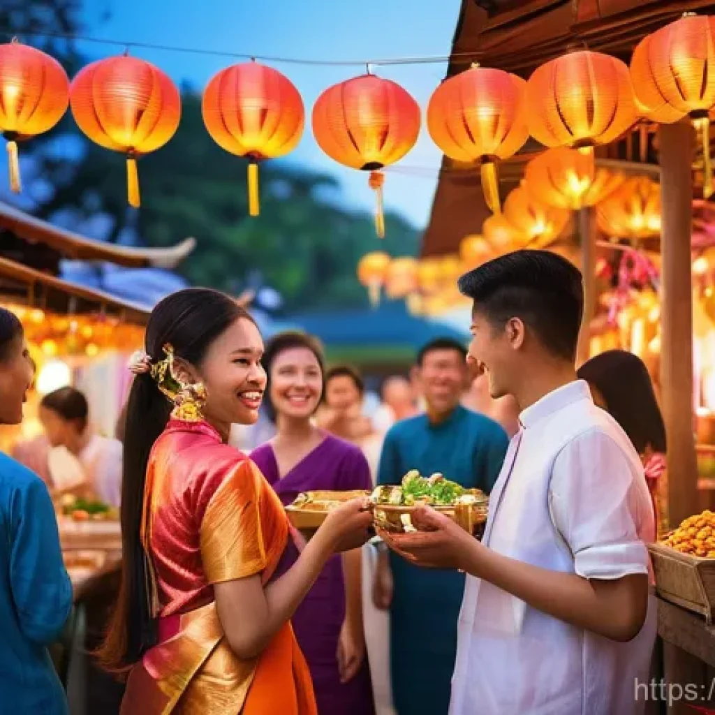 광고홍보사와 광고 심리 실험 - **Prompt 1: Lively Thai Festival Scene**
"Generate a vibrant, detailed image capturing a lively ...