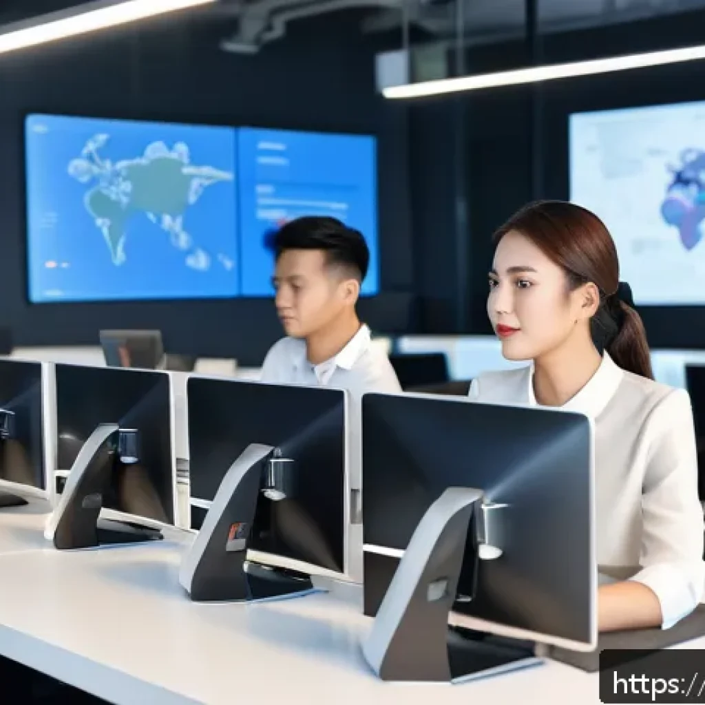 광고홍보사와 디지털 광고 시장 분석 - A modern digital advertising agency office in Bangkok, Thailand, bustling with young professionals c...