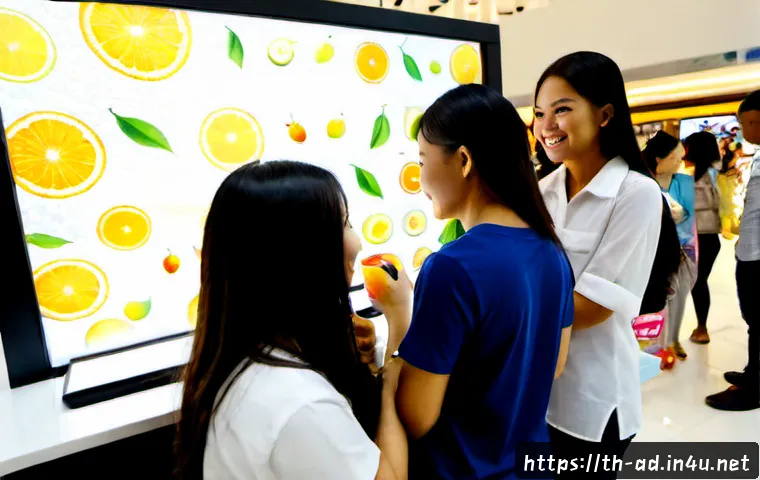 광고홍보사와 소비자 경험 마케팅 - Photorealistic consumer experience marketing event in a vibrant Bangkok shopping mall atrium, Thai a...